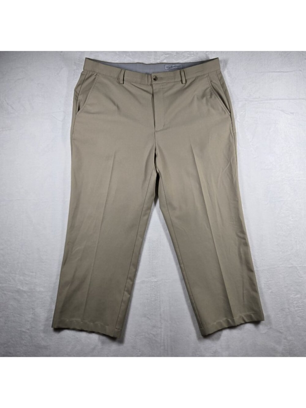 Greg Norman Men’s 38 X 30 Khaki Flex Tech Wicking Straight Pleated Dress Pants